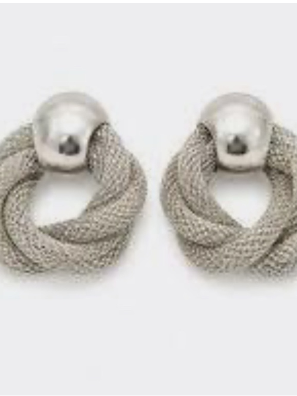 Textured Silver Tone  – Woven Circle Design